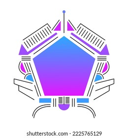 abstract line art vector emblem design geometric pattern style ornamental decoration