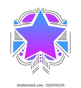 diseño de emblema de vectores de línea abstracta estilo de patrón geométrico decoración ornamental