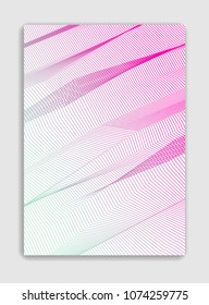 Abstract line art vector minimal contemporary brochure design, cover template, geometric halftone gradient. For Banners, Placards, Posters, Flyers. Beautiful and special, pattern texture.