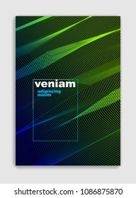 Abstract line art vector minimal contemporary brochure design, cover template, geometric halftone gradient. For Banners, Placards, Posters, Flyers. Beautiful and special, pattern texture.