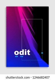 Abstract line art vector minimal contemporary brochure design, cover template, geometric halftone gradient. For Banners, Placards, Posters, Flyers. Beautiful and special, pattern texture.