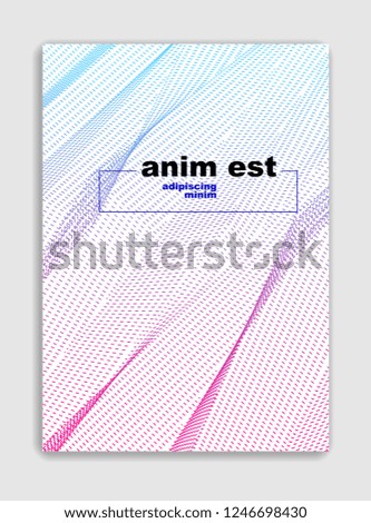 Abstract line art vector minimal contemporary brochure design, cover template, geometric halftone gradient. For Banners, Placards, Posters, Flyers. Beautiful and special, pattern texture.