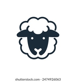 abstract line art vector sheep logo