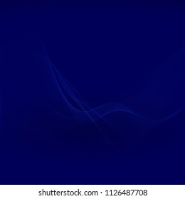 Abstract line art, wavy lines, smooth blue colored background.