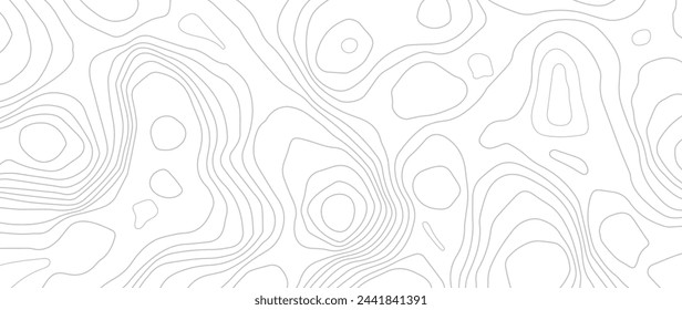 Vector de fondo blanco abstracto del arte de la línea. Mapa topográfico de montaña con textura de líneas azules. Diseño de ilustración dibujado a mano para artes de pared, tela, embalaje, web, banner.
