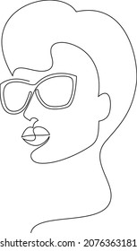 Abstract Line art woman face beauty minimalist