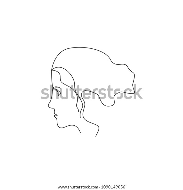 Abstract Line Art Women Face Vector Stock Vector (Royalty Free ...