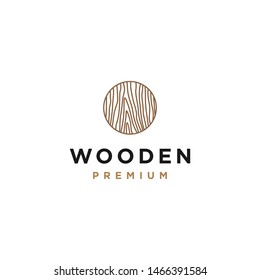 Abstract line art wood texture logo template