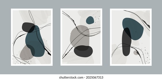 Abstract line arts background with different shapes for wall decoration, postcard or brochure cover. Vector design.