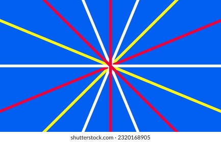 abstract line background. Brutal contemporary burst design. Blue banner in trendy retro brutalist
