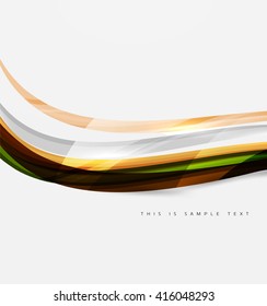 Abstract line background - color curve stripes in motion concept and with light and shadow effects. Presentation banner and business card message design template