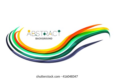 Fondo de línea abstracta - franjas de curva de color en el concepto de movimiento y con efectos de luz y sombra. Banner de presentación y plantilla de diseño de mensajes de tarjeta de visita