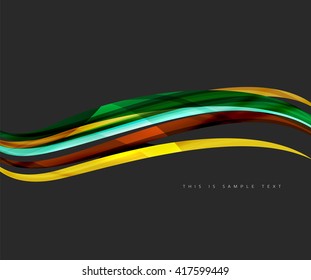 Fondo de línea abstracta - franjas de curva de color en el concepto de movimiento y con efectos de luz y sombra. Banner de presentación y plantilla de diseño de mensajes de tarjeta de visita