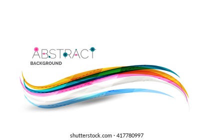 Abstract line background - color curve stripes in motion concept and with light and shadow effects. Presentation banner and business card message design template