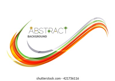 Abstract line background - color curve stripes in motion concept and with light and shadow effects. Presentation banner and business card message design template