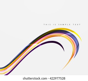 Fondo de línea abstracta - franjas de curva de color en el concepto de movimiento y con efectos de luz y sombra. Banner de presentación y plantilla de diseño de mensajes de tarjeta de visita