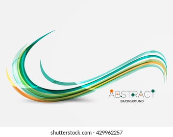 Abstract line background - color curve stripes in motion concept and with light and shadow effects. Presentation banner and business card message design template