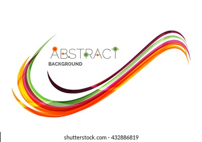 Abstract line background - color curve stripes in motion concept and with light and shadow effects. Presentation banner and business card message design template