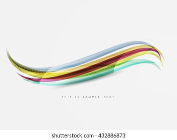 Abstract line background - color curve stripes in motion concept and with light and shadow effects. Presentation banner and business card message design template