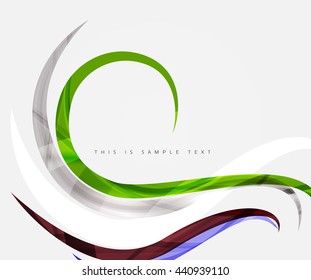 Fondo de línea abstracta - franjas de curva de color en el concepto de movimiento y con efectos de luz y sombra. Banner de presentación y plantilla de diseño de mensajes de tarjeta de visita