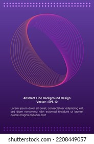 Abstract line background design, impossible circle ring made from group of lines, on gradient background