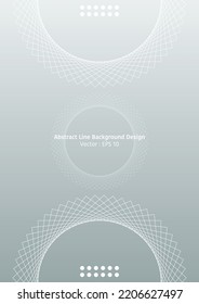 Abstract line background design, three groups of circle frame from repeated geometric lines, metal color tone