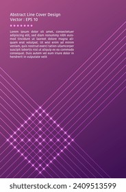 Abstract line background design, two sets of lines intersect, with glowing light, purple color tone