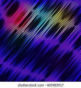 Abstract line background with equalizer  Grunge neon texture 