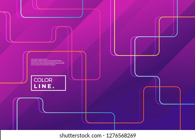 Abstract Line Background Geometric Gradient Color, Vector Illustration, Minimalist, Modern Background.