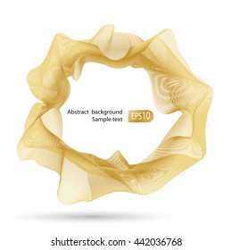 Abstract line background with gold