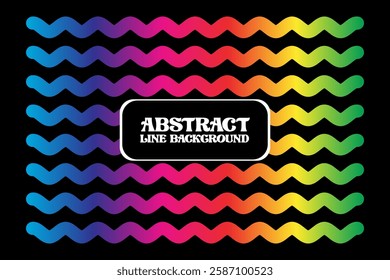 Abstract line background with gradient. Swirl Elements with Gradients. Carnival 3D Pattern. On black background