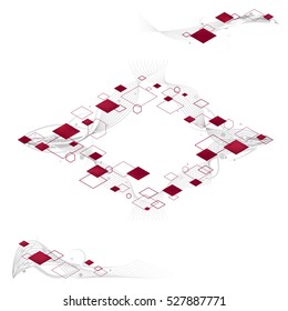 Abstract line background graphic elements red