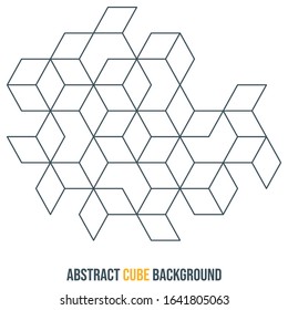 abstract line background. isometric cube or boxes backdrop. technological geometric design. editable stroke. isolated on white background. vector illustration