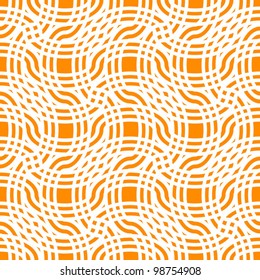Abstract line background, orange seamless pattern, geometric ornament, monochrome vector wallpaper, fashion fabric and creative wrapping with Asian style graphic element for design