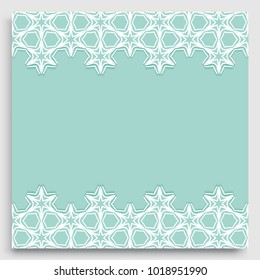 Abstract line background with place for the text. Greeting card, Wedding invitation template. Geometric trendy linear background, lace border texture, tribal ethnic arabic, indian decorative ornament