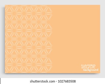 Abstract line background with place for the text. Greeting card or Wedding invitation template. Geometric trendy linear background, lace texture, tribal ethnic arabic, indian decorative ornament