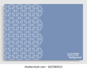 Abstract line background with place for the text. Greeting card or Wedding invitation template. Geometric trendy linear background, lace texture, tribal ethnic arabic, indian decorative ornament