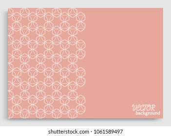 Abstract line background with place for the text. Greeting card or Wedding invitation template. Geometric trendy linear background, lace texture, tribal ethnic arabic, indian decorative ornament