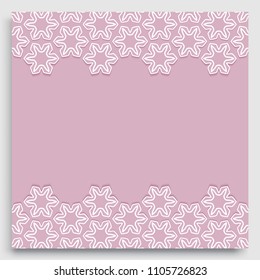 Abstract line background with place for the text. Greeting card, Wedding invitation template. Geometric trendy linear background, lace border texture, tribal ethnic arabic, indian decorative ornament