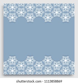 Abstract line background with place for the text. Greeting card, Wedding invitation template. Geometric trendy linear background, lace border texture, tribal ethnic arabic, indian decorative ornament