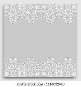 Abstract line background with place for the text. Greeting card, Wedding invitation template. Geometric trendy linear background, lace border texture, tribal ethnic arabic, indian decorative ornament