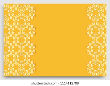 Abstract line background with place for the text. Greeting card, Wedding invitation template. Geometric trendy linear background, lace border texture, tribal ethnic arabic, indian decorative ornament