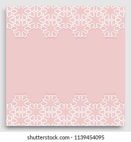 Abstract line background with place for the text. Greeting card, Wedding invitation template. Geometric trendy linear background, lace border texture, tribal ethnic arabic, indian decorative ornament