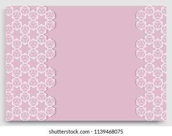 Abstract line background with place for the text. Greeting card, Wedding invitation template. Geometric trendy linear background, lace border texture, tribal ethnic arabic, indian decorative ornament