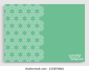 Abstract line background with place for the text. Greeting card or Wedding invitation template. Geometric trendy linear background, lace texture, tribal ethnic arabic, indian decorative ornament