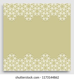 Abstract line background with place for the text. Greeting card, Wedding invitation template. Geometric trendy linear background, lace border texture, tribal ethnic arabic, indian decorative ornament