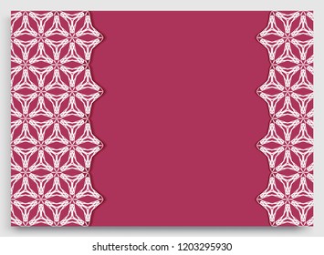 Abstract line background with place for the text. Greeting card, Wedding invitation template. Geometric trendy linear background, lace border texture, tribal ethnic arabic, indian decorative ornament