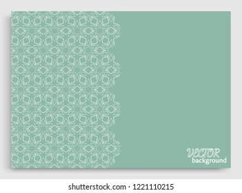 Abstract line background with place for the text. Greeting card or Wedding invitation template. Geometric trendy linear background, lace texture, tribal ethnic arabic, indian decorative ornament
