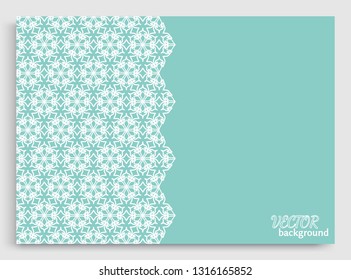 Abstract line background with place for the text. Greeting card or Wedding invitation template. Geometric trendy linear background, lace texture, tribal ethnic arabic, indian decorative ornament