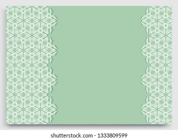 Abstract line background with place for the text. Greeting card, Wedding invitation template. Geometric trendy linear background, lace border texture, tribal ethnic arabic, indian decorative ornament